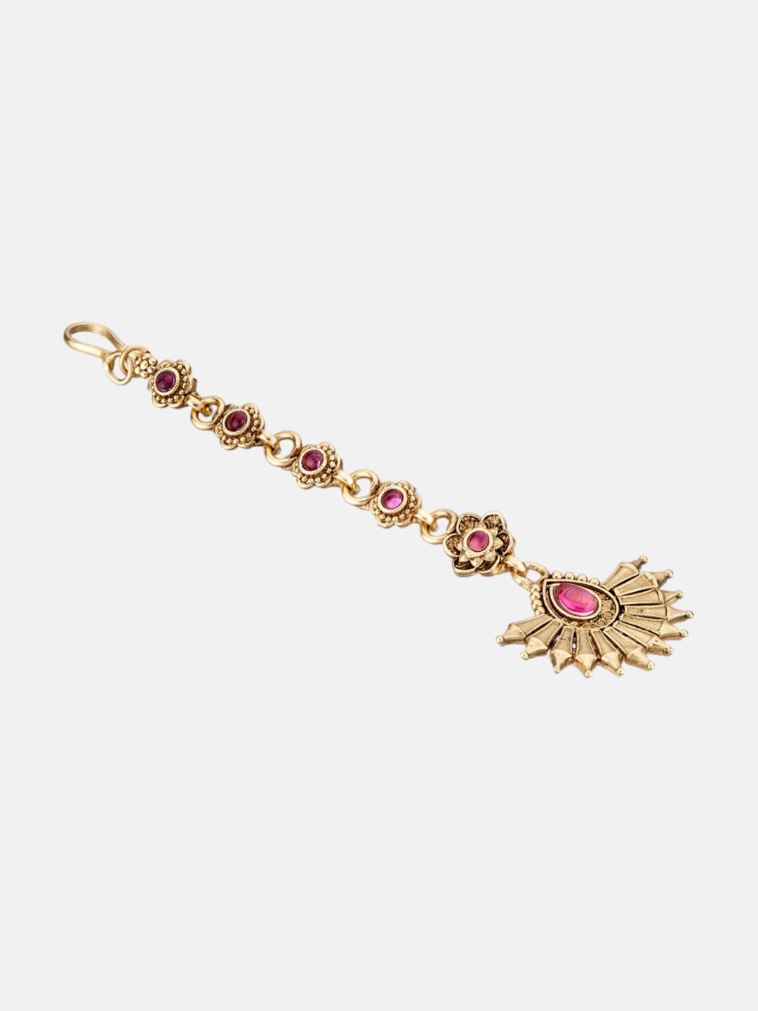 ATIBELLE Set Of 2 Gold-Plated Kundan Studded Maang Tikka