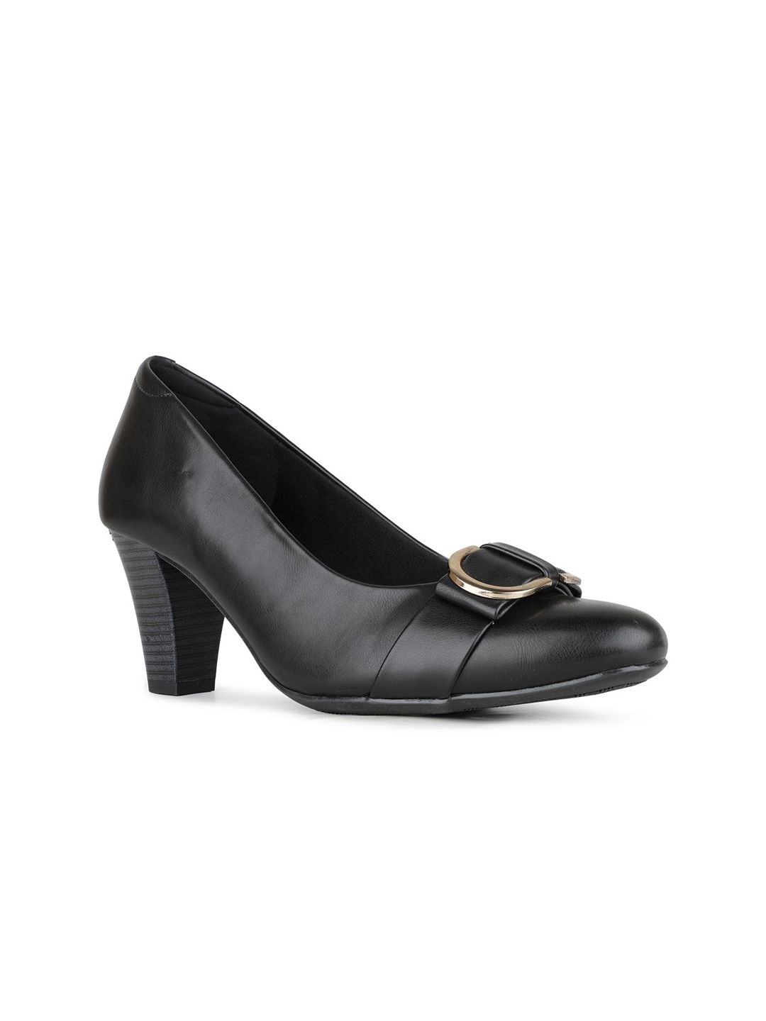 Inc 5 Women Solid High-Top Block Pumps with Buckles-picture-16