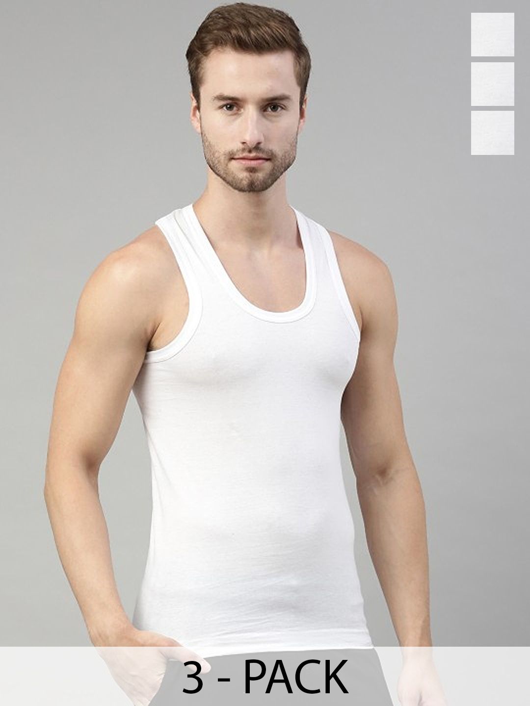 CAVENDERS Pack Of 3 Scoop Neck Pure Cotton Basic Vests - C13=-SWIFT---3---85-picture-8
