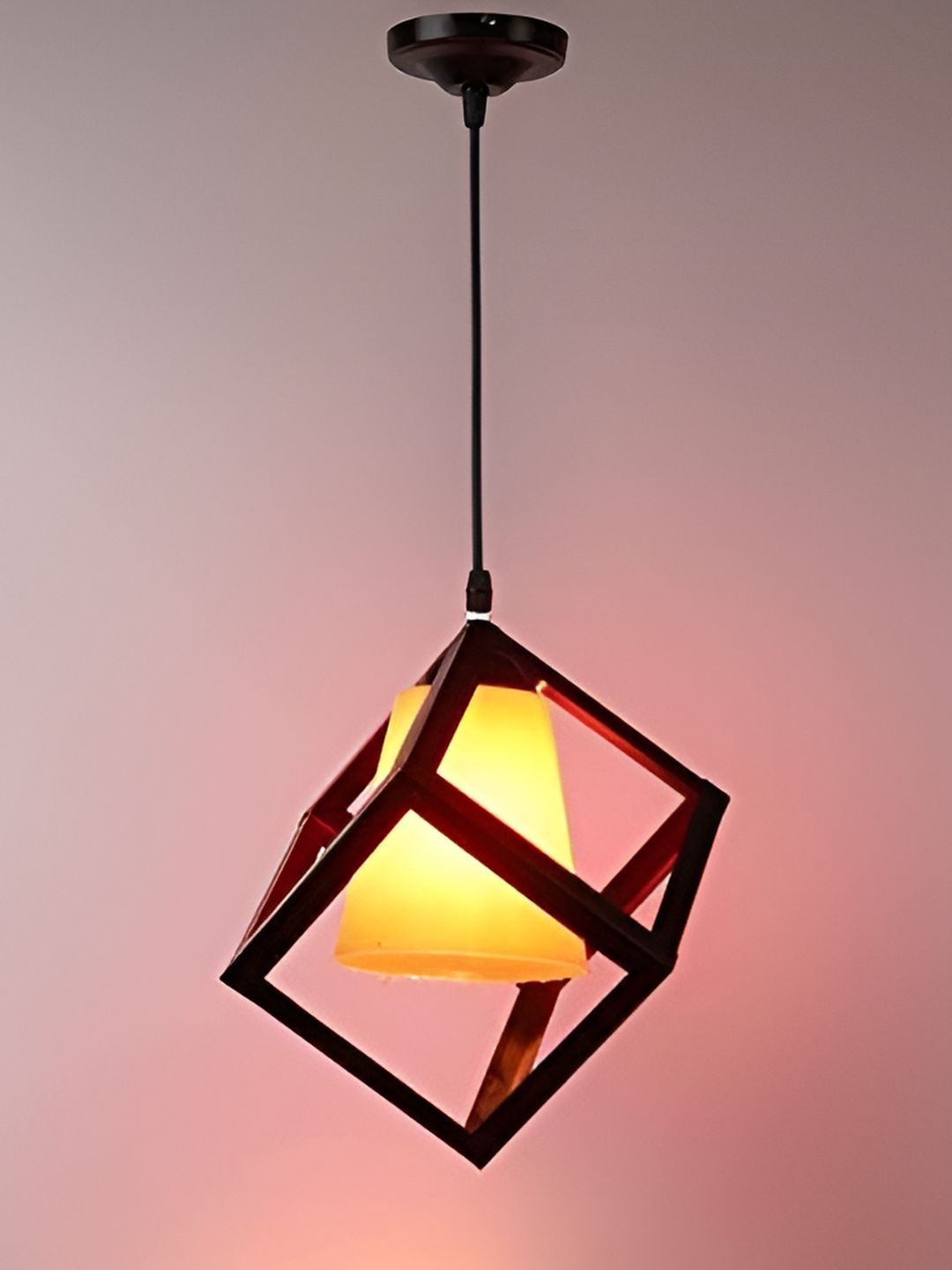 KINIS Black & Orange Textured Abstract Shaped Ceiling Lamp-image-33