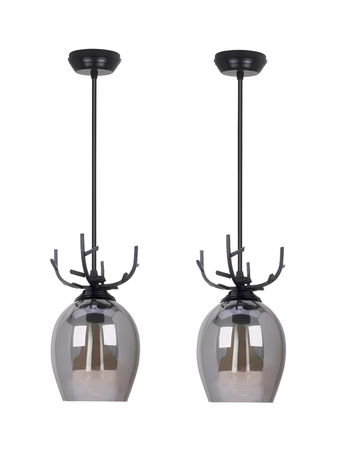KINIS Black & Silver-Toned Glass Quirky Ceiling Lamp-image-27