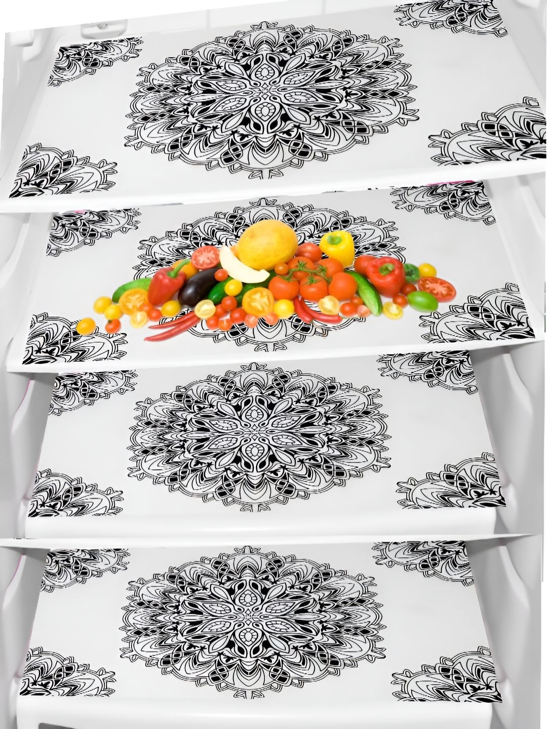 Aura 4-Pcs Black & White Printed Fridge Organisers-picture-52