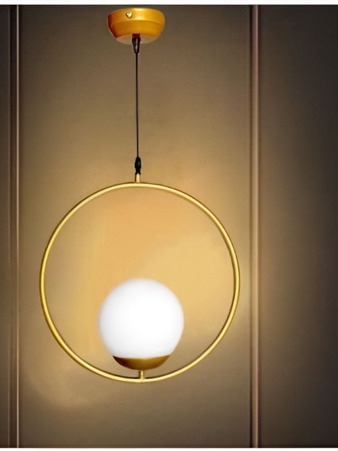 KINIS Gold-Toned & White Metal Spherical Shaped Ceiling Lamp-image-46