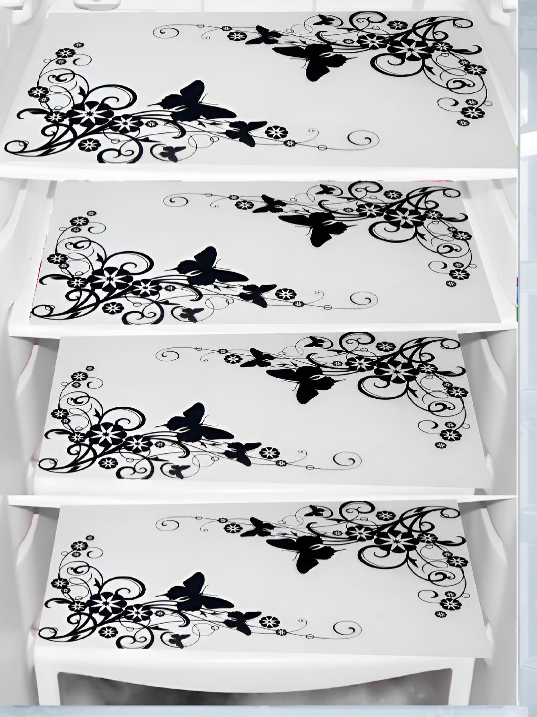 Aura 4-Pcs Black & White Printed Fridge Organisers-picture-45