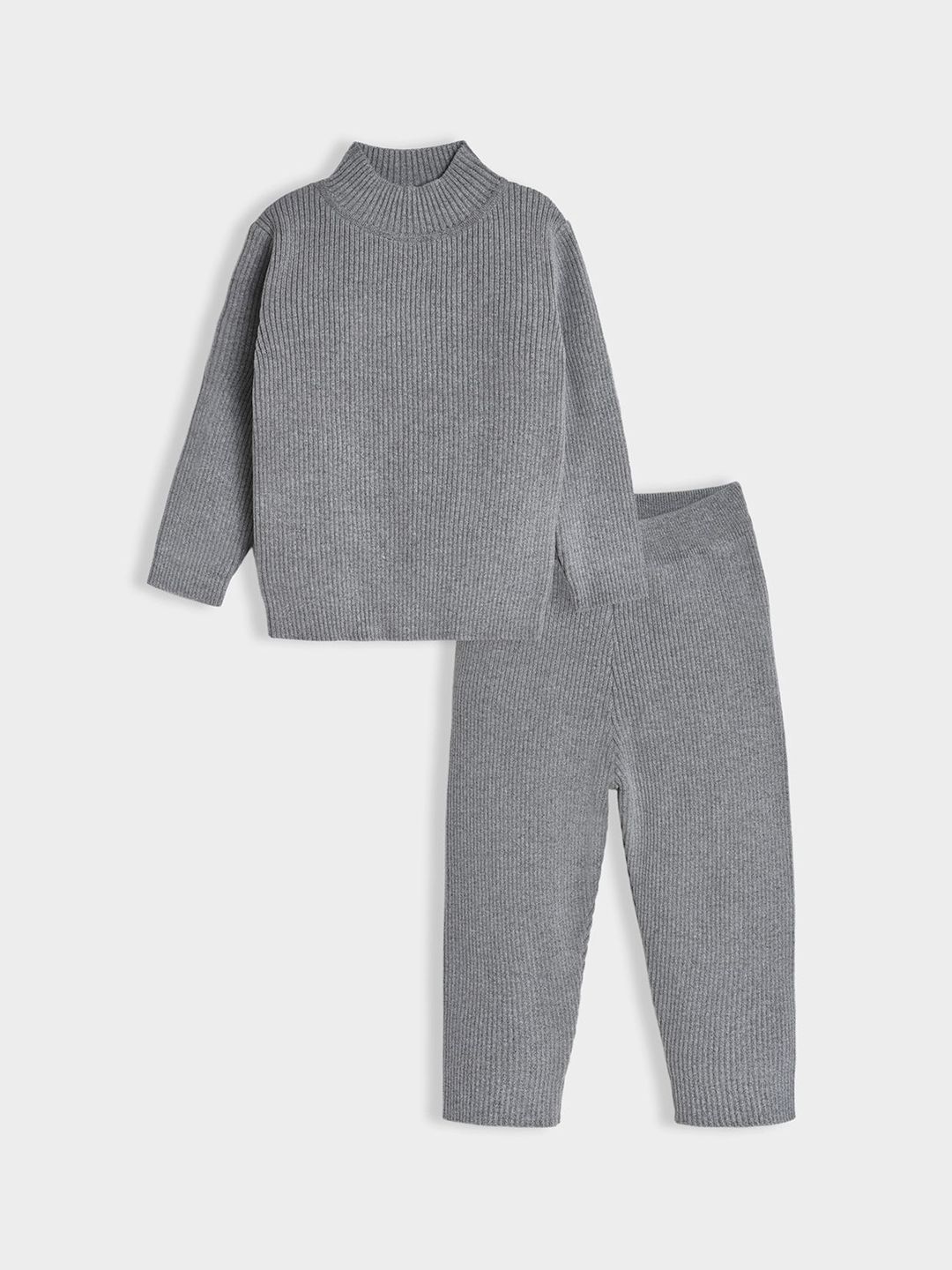 MiArcus Infants Thermal High Neck Top & Pajama Set Grey-picture-46