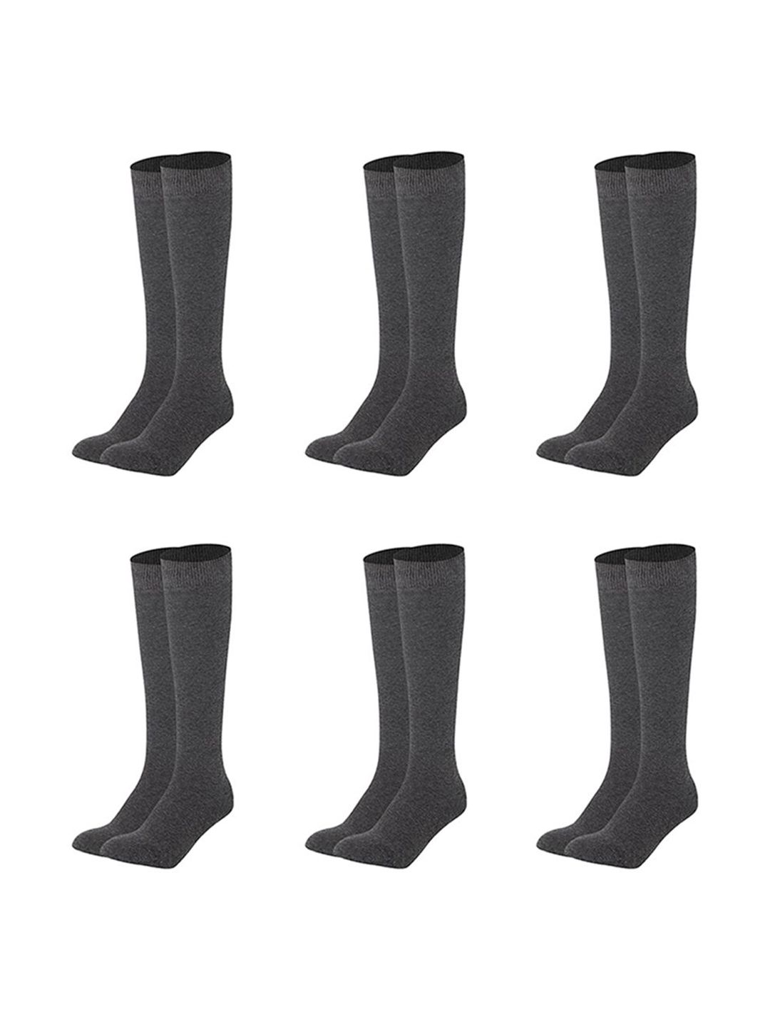 MUKHAKSH Men Pack Of 6 Cotton Knee Length Socks-picture-46