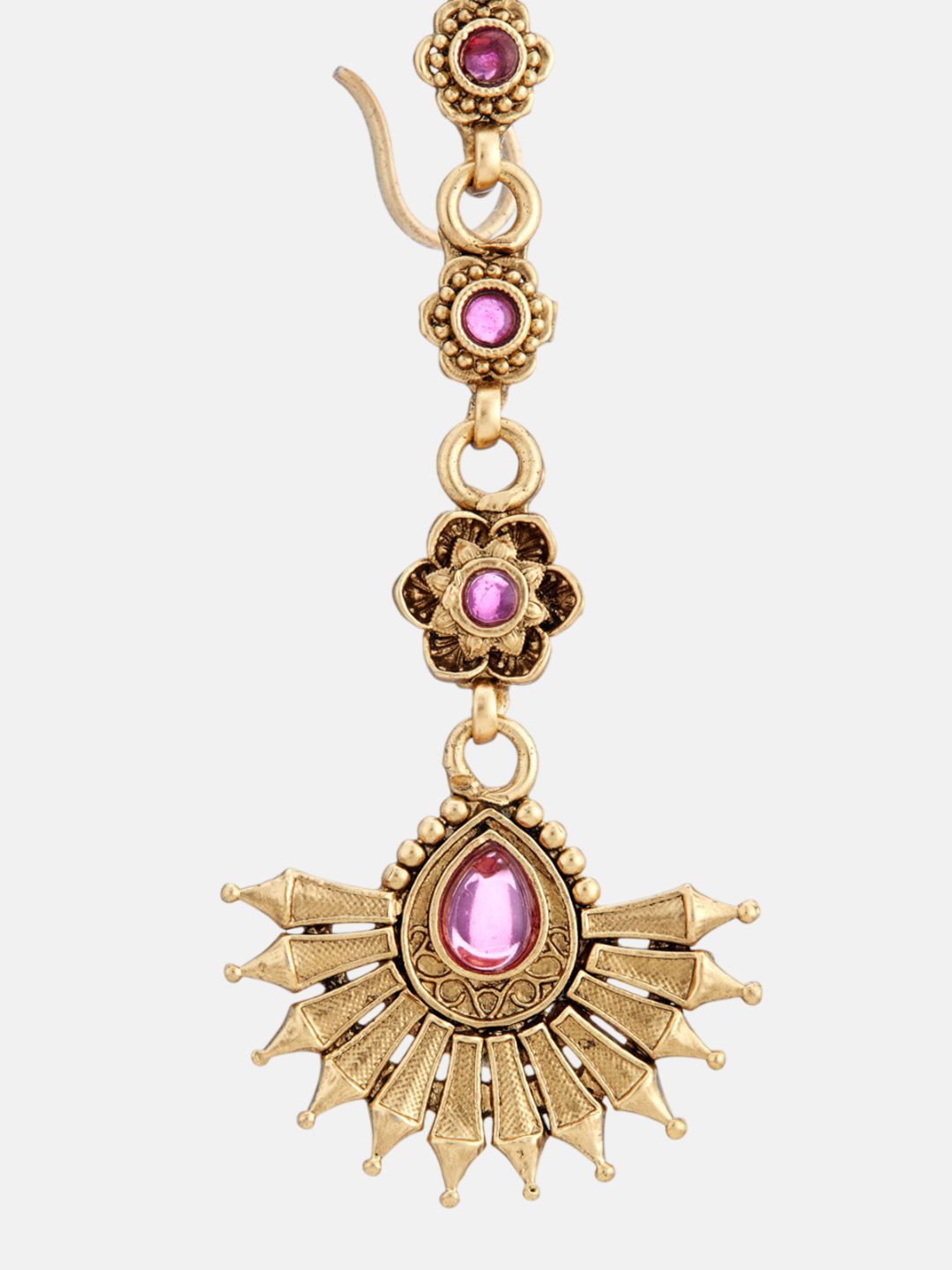 ATIBELLE Set Of 2 Gold-Plated Kundan Studded Maang Tikka