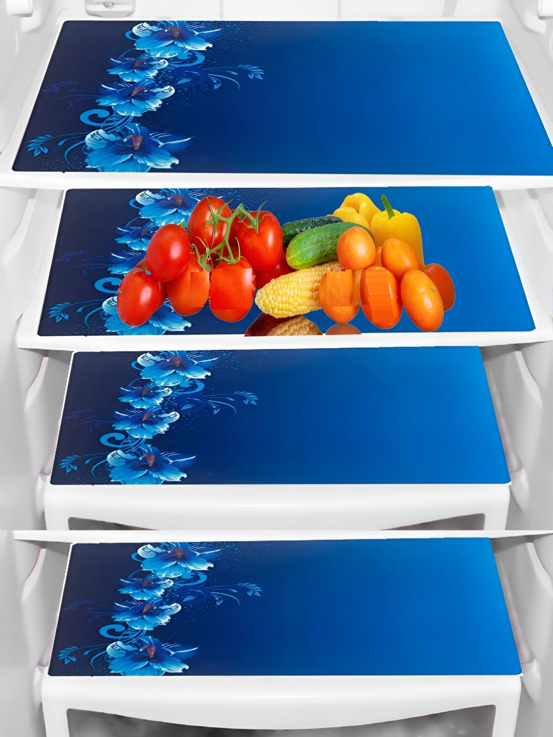 Aura 4-Pcs Blue Printed Fridge Organisers-image-31