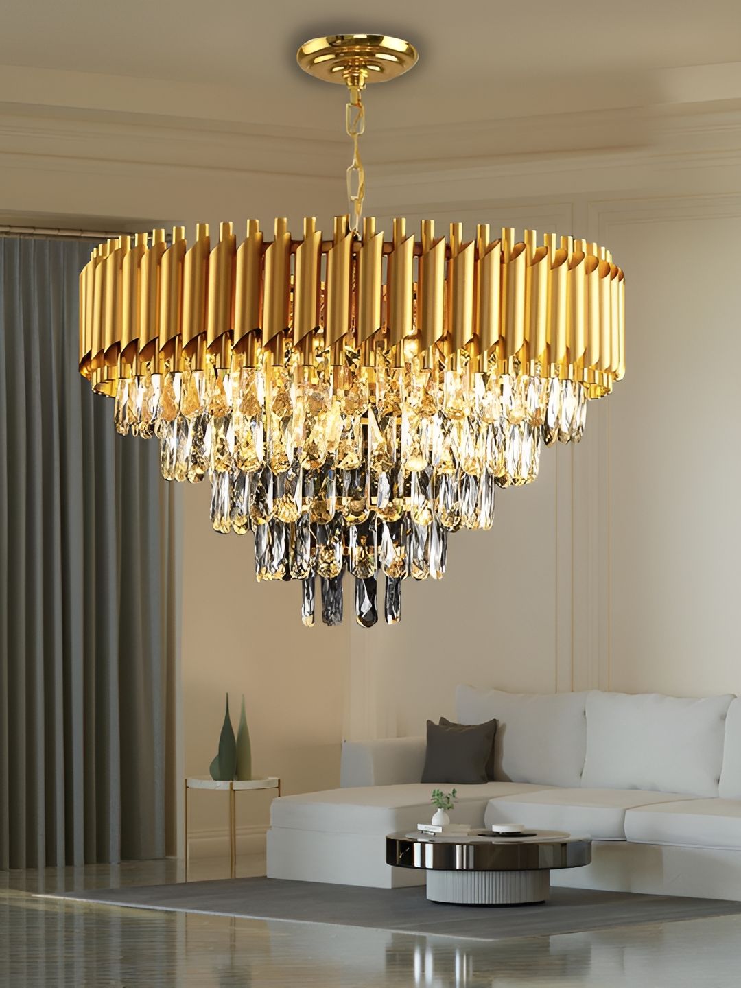 KINIS Modern and Unique Style Gold-Toned & White Quirky Ceiling Lamp-picture-47