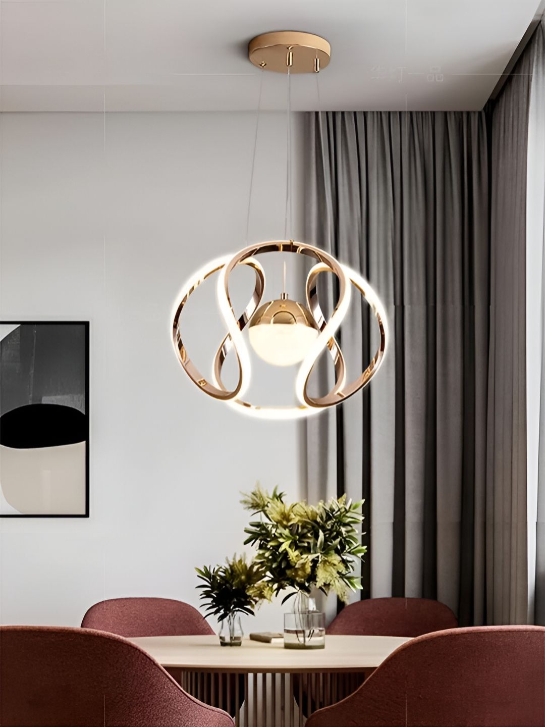 KINIS Gold-Toned & White Solid Ceiling Lamp-image-40