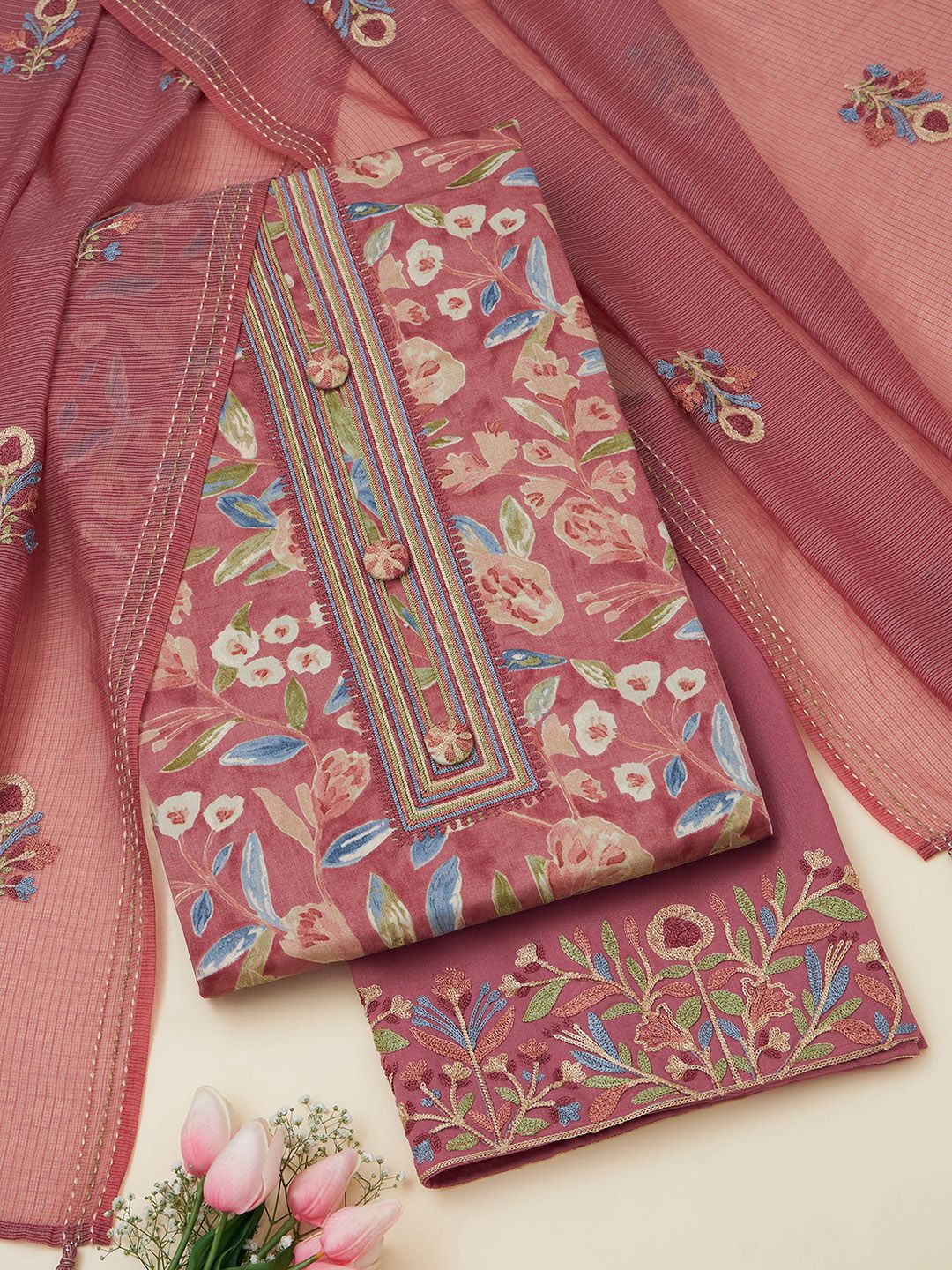 Soch Floral Printed Unstitched Dress Material