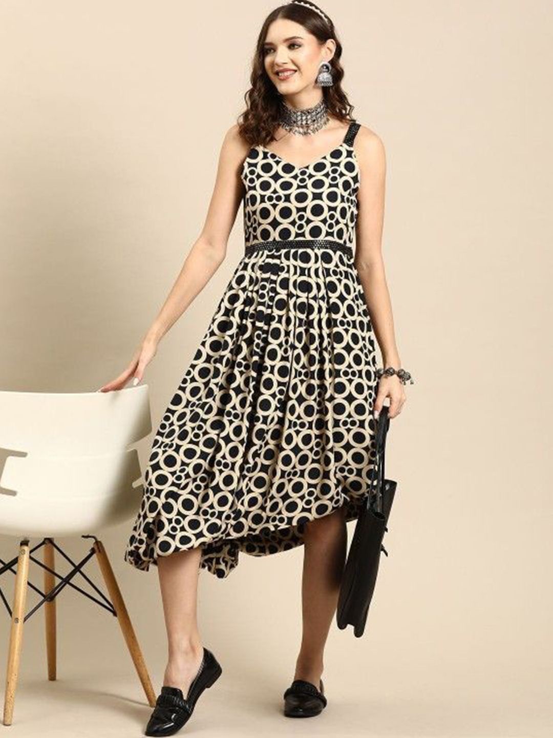 all about you Women Graphic Printed Fit & Flare Midi Dress
