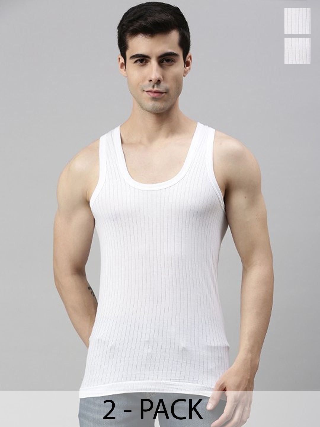 CAVENDERS Pack Of 2 Scoop Neck Long Lasting Basic Vests - c57=SWIFT---2---85-image-38