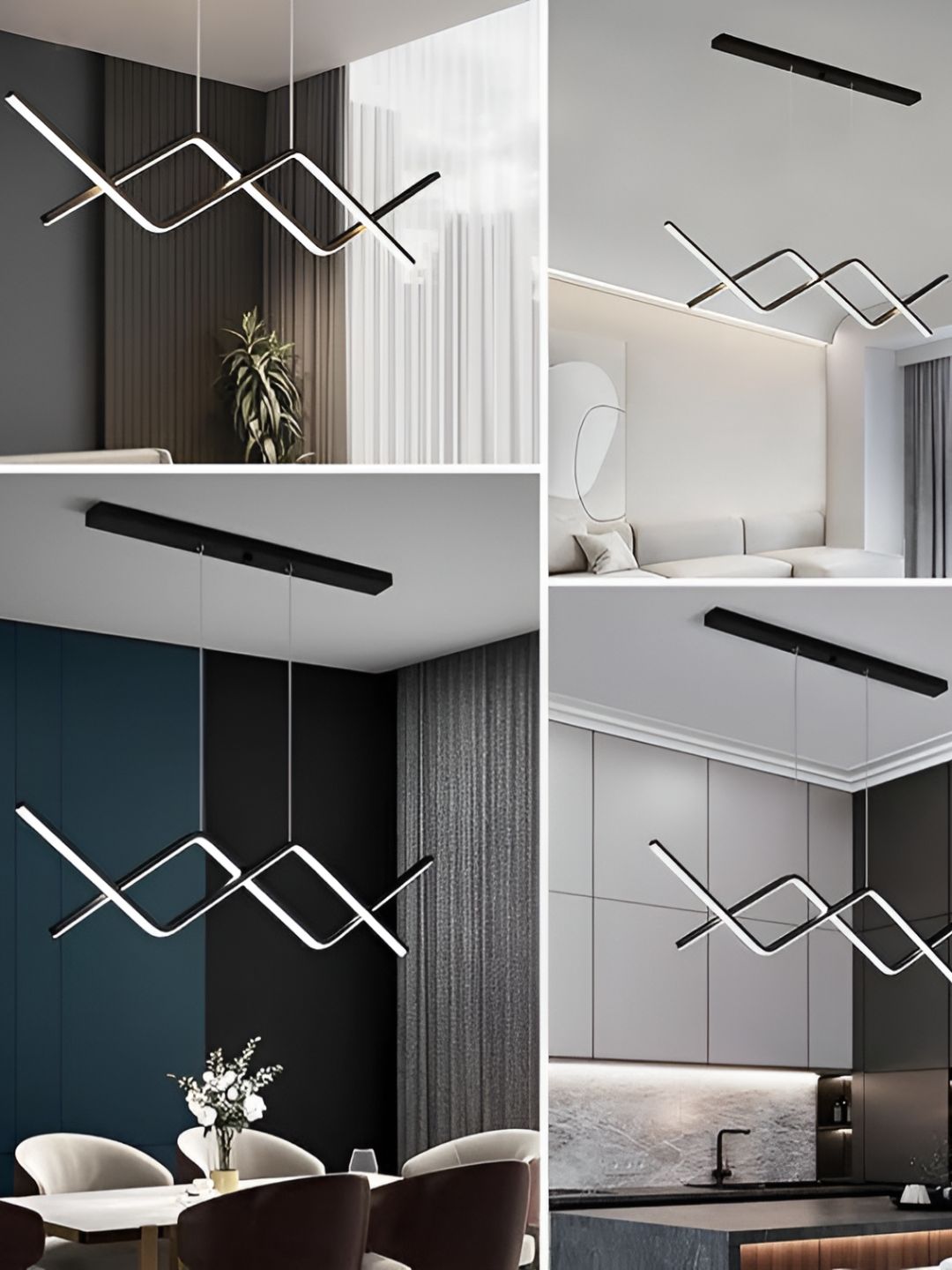 KINIS Black & White Abstract Shaped Ceiling Lamp-image-9