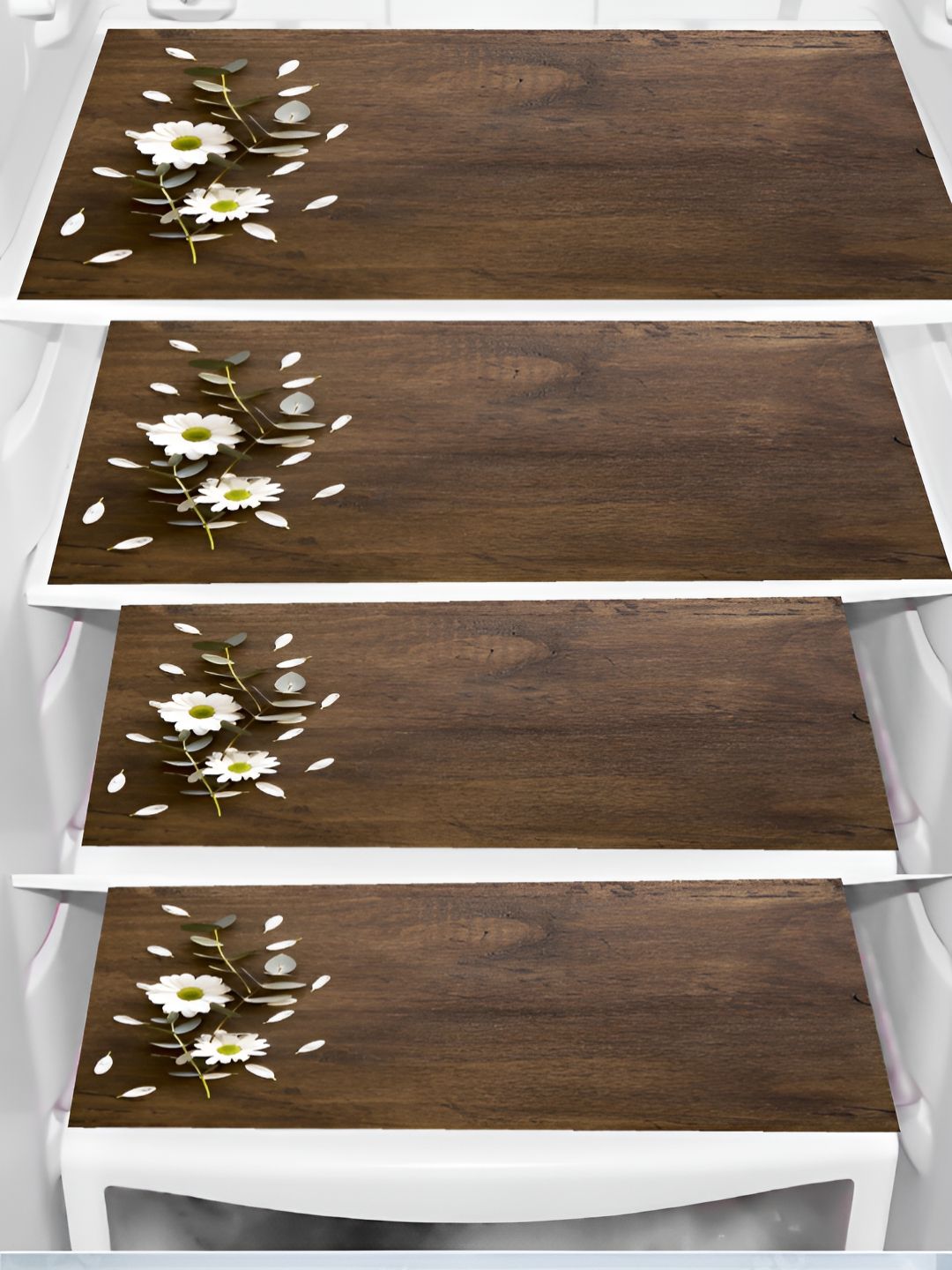 Aura 4-Pcs Brown & White Printed Fridge Organisers-picture-44