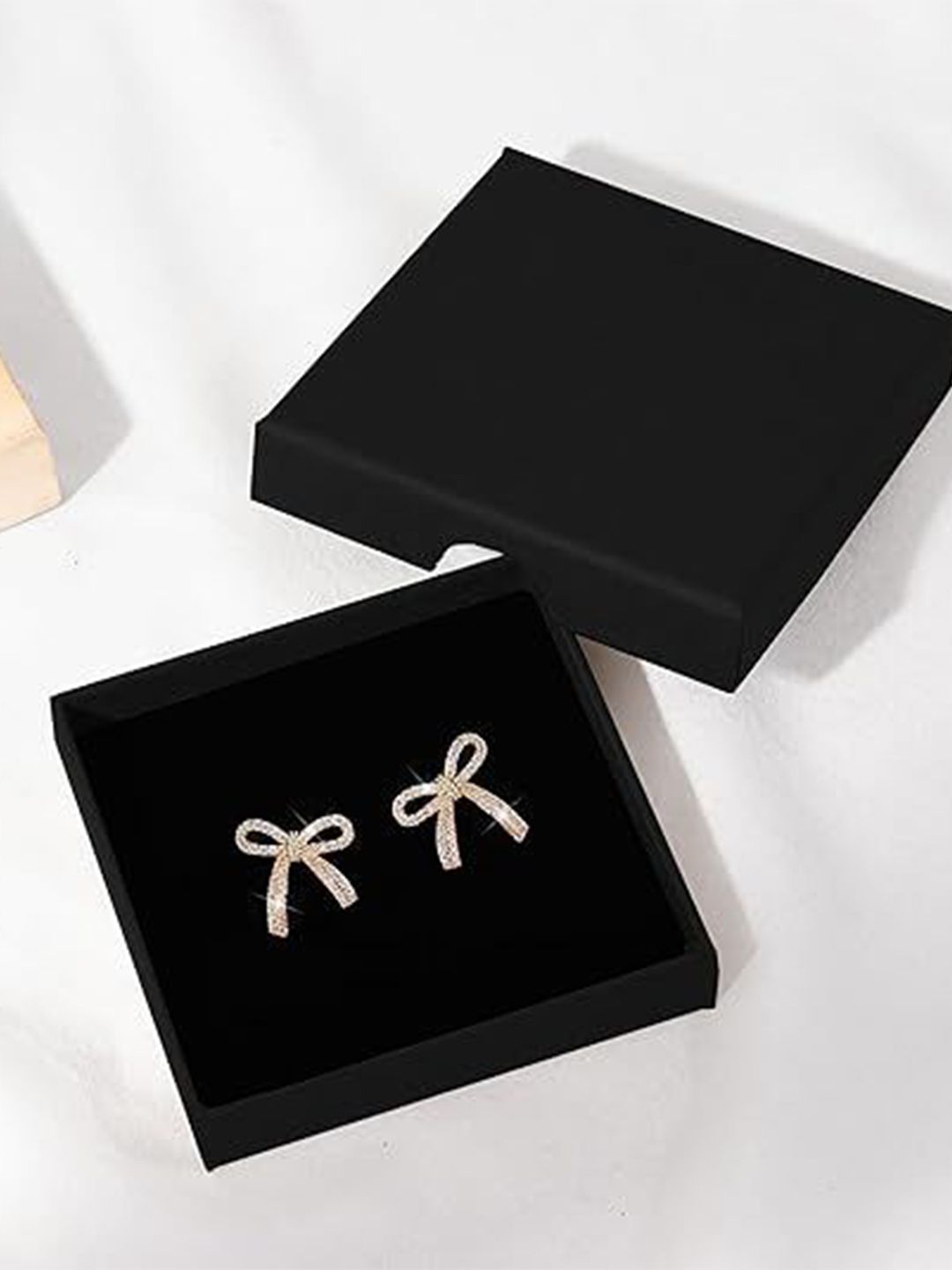 VIEN Stainless Steel Gold-Plated Rhinestone Studded Contemporary Studs-picture-30