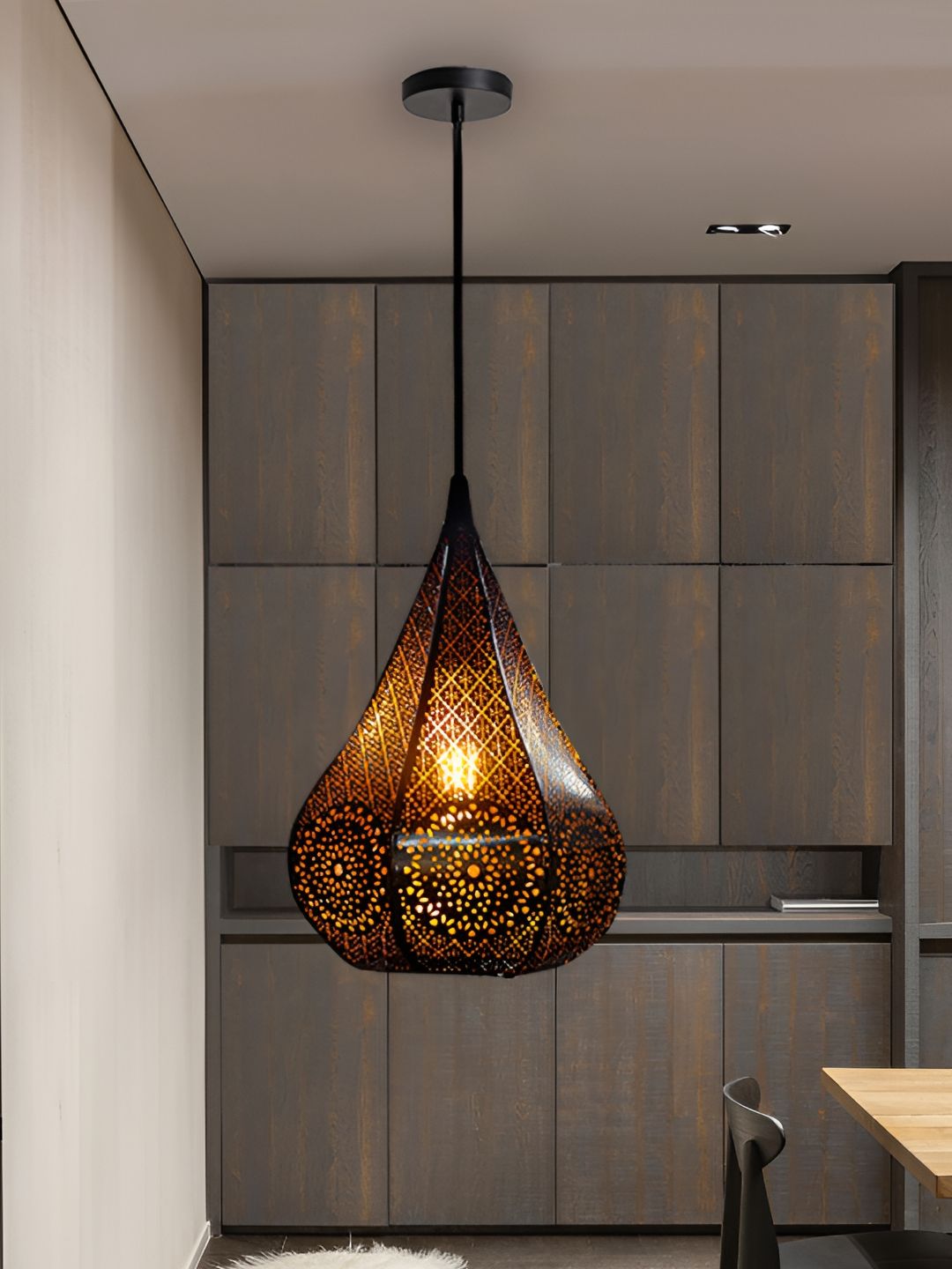 KINIS Black & Gold-Toned Quirky Hanging Light Ceiling Lamp-picture-30