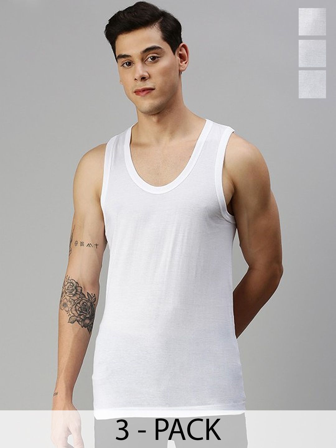 CAVENDERS Pack Of 3 Scoop Neck Pure Cotton Basic Vests - C19=-SWIFT---3---85-picture-35