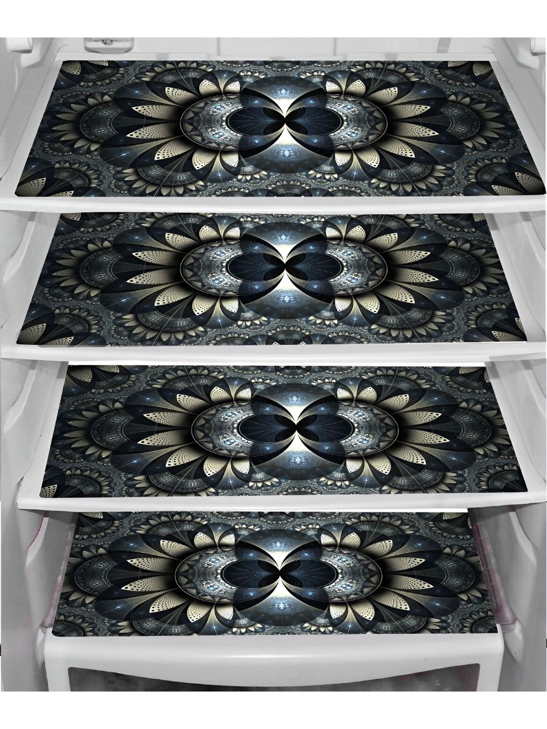 Aura 4-Pcs Black & Beige Printed Fridge Organisers-picture-49