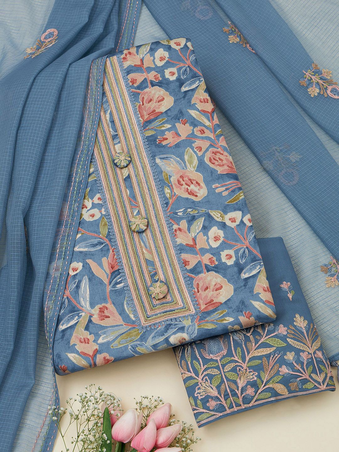 Soch Printed Unstitched Dress Material