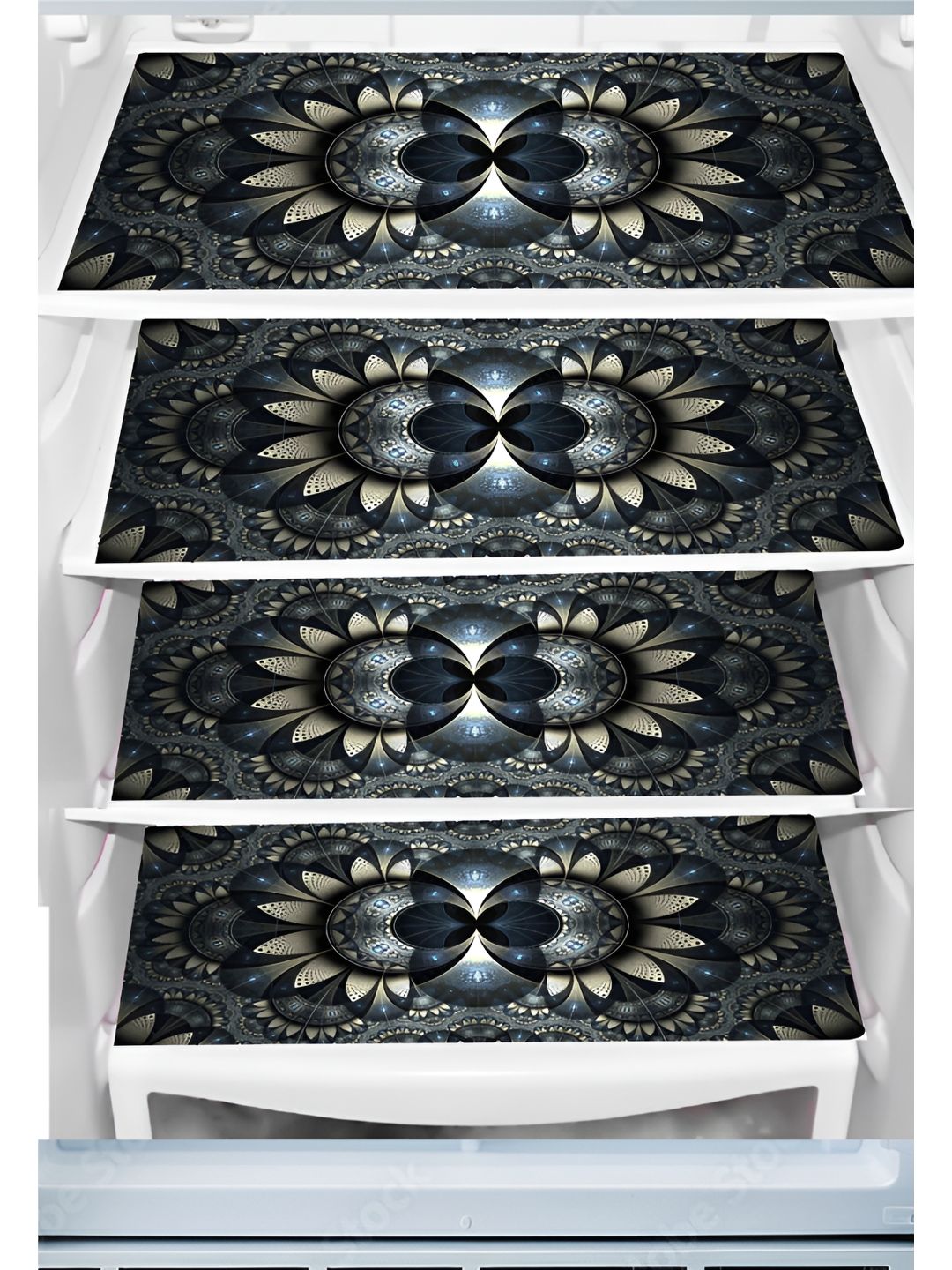 Aura 4-Pcs Black & Beige Printed Fridge Organisers-picture-35