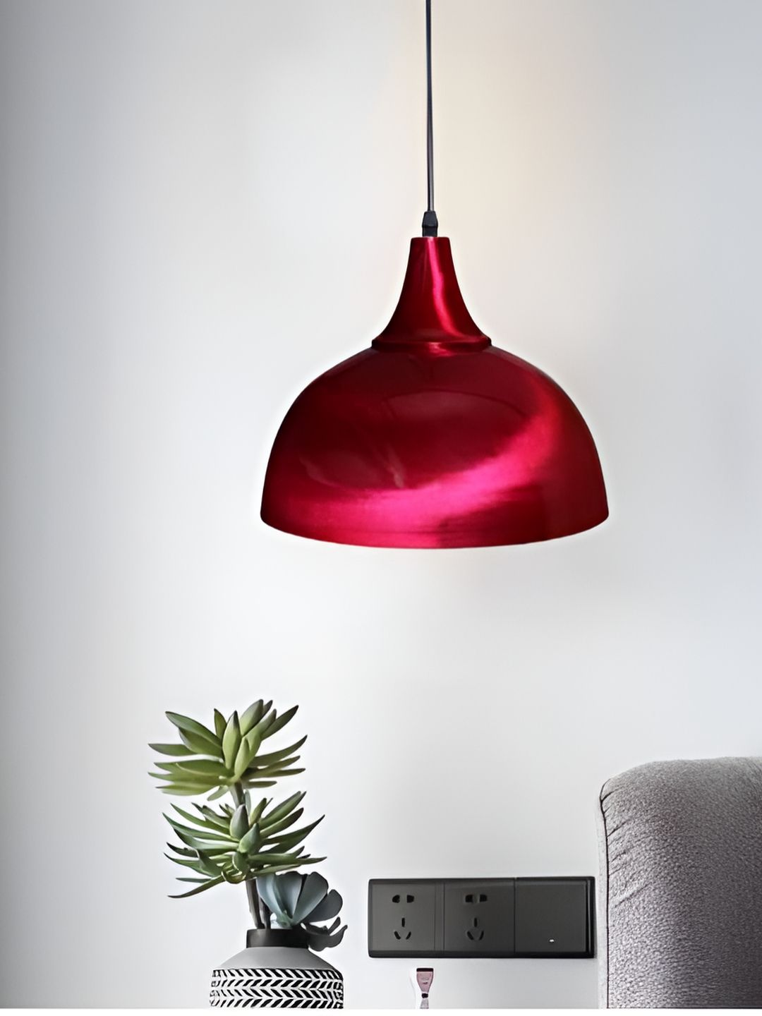 KINIS Maroon Abstract Shaped Aluminium Ceiling Lamp-image-24