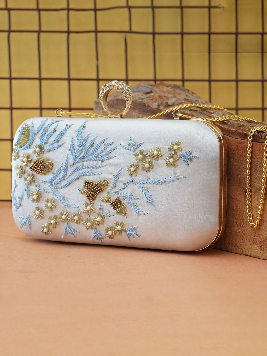 FOR THE BEAUTIFUL YOU Embroidered Embellished Box Clutch-picture-32