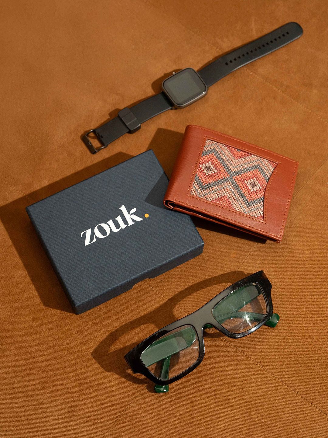 ZOUK Men Geometric Textured Leather Two Fold Wallet-image-32