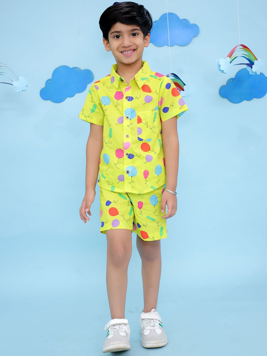 Vastrarth Printed Pure Cotton Half Sleeves Shirt With Shorts-picture-13