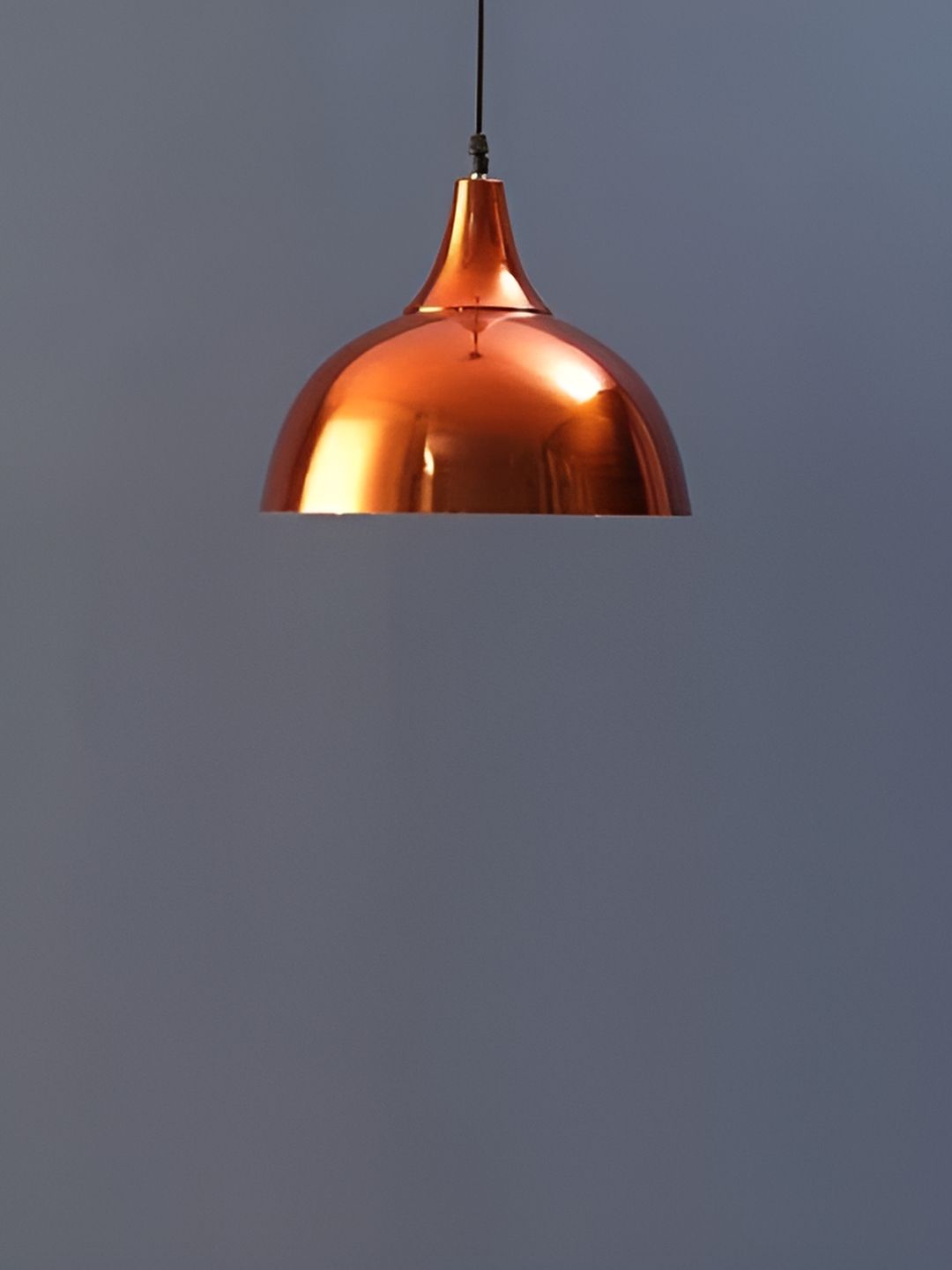 KINIS Copper-Toned & Black Textured Aluminium Bell Shaped Ceiling Lamp-image-45