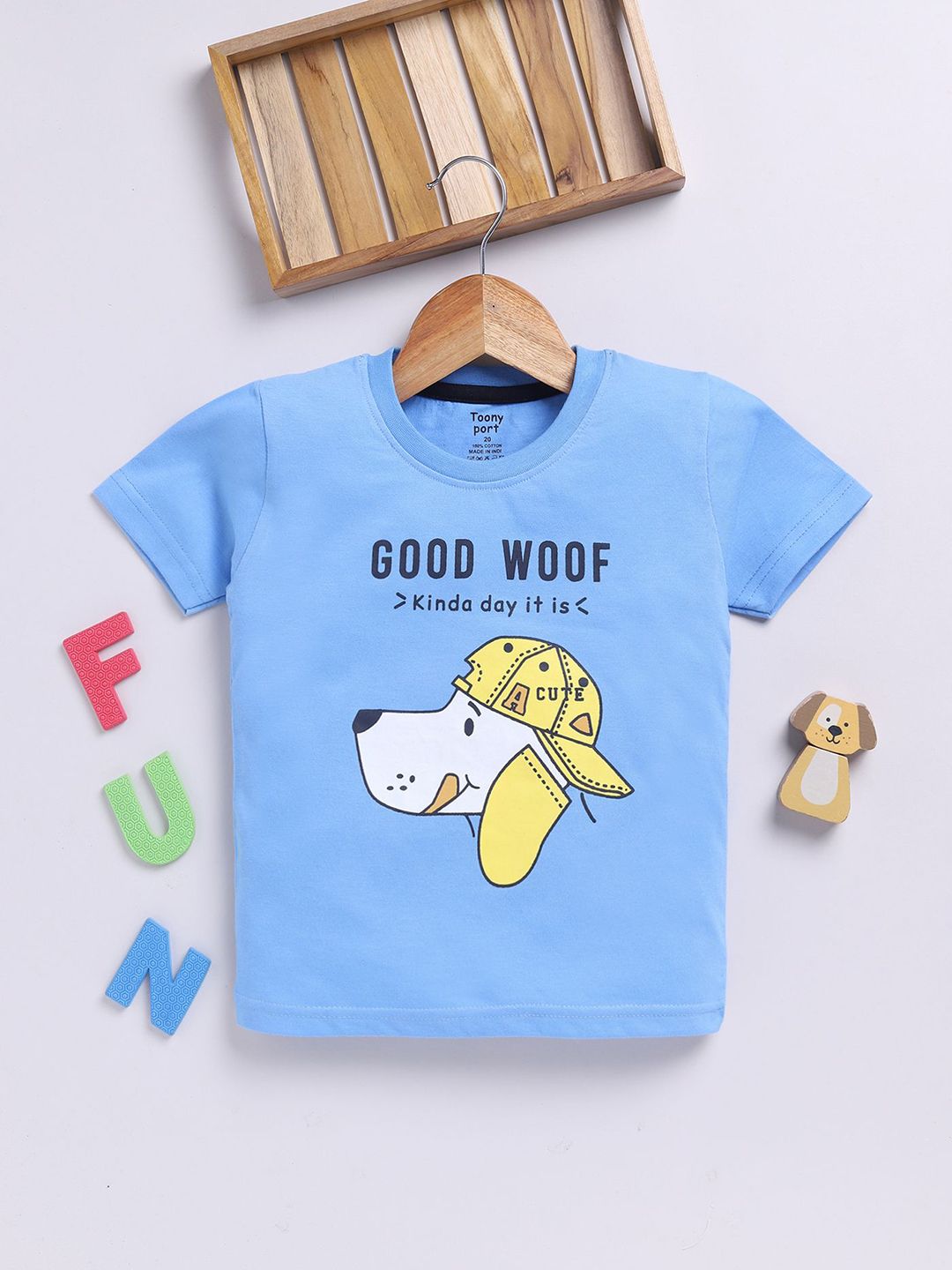 Toonyport Boys Typography Printed Applique T-shirt-picture-31