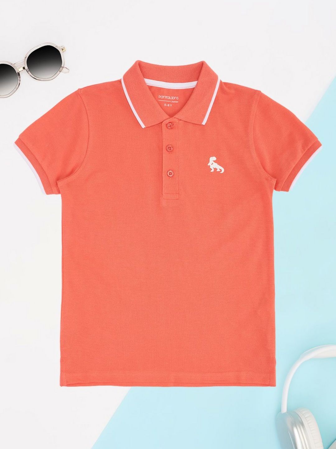 Pantaloons Junior Boys Polo Collar Applique T-shirt-picture-53