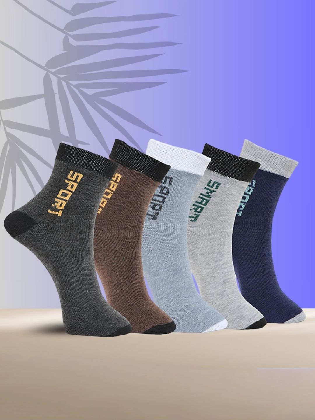 MJE Pack Of 5 Printed Mid Rise Ankle Length Socks-picture-6