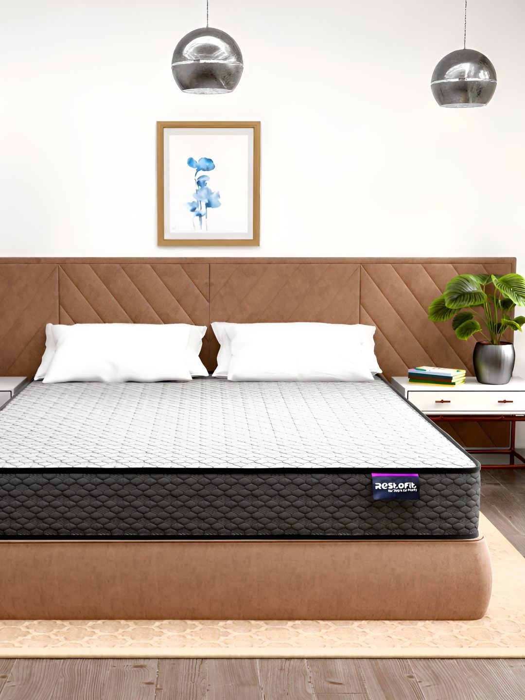 Restofit Grey & White Tufted Orthopedic Single Size Mattress-picture-41
