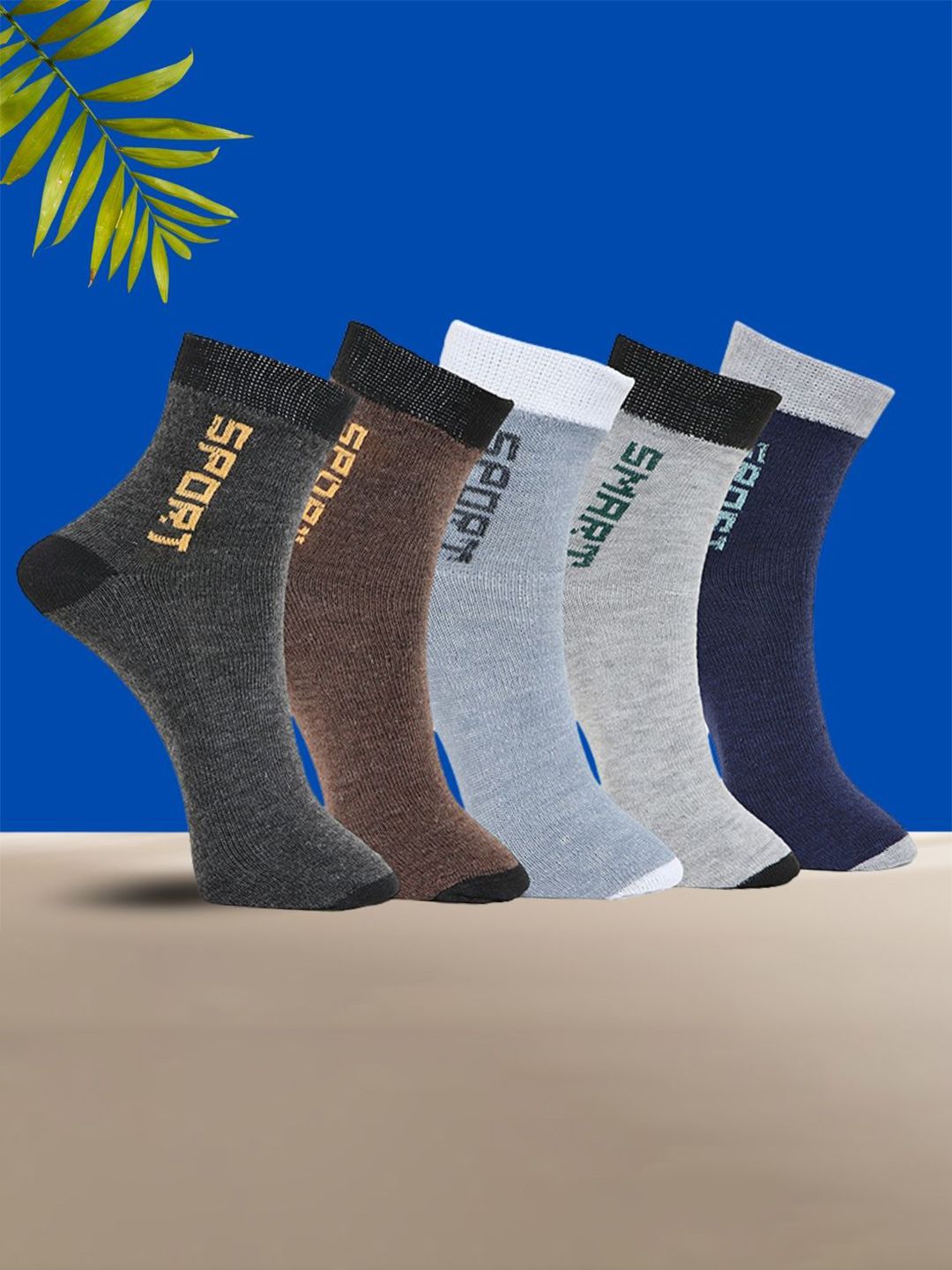 MJE Unisex Pack Of 5 Printed Anti-Odour Ankle-Length Socks-picture-25