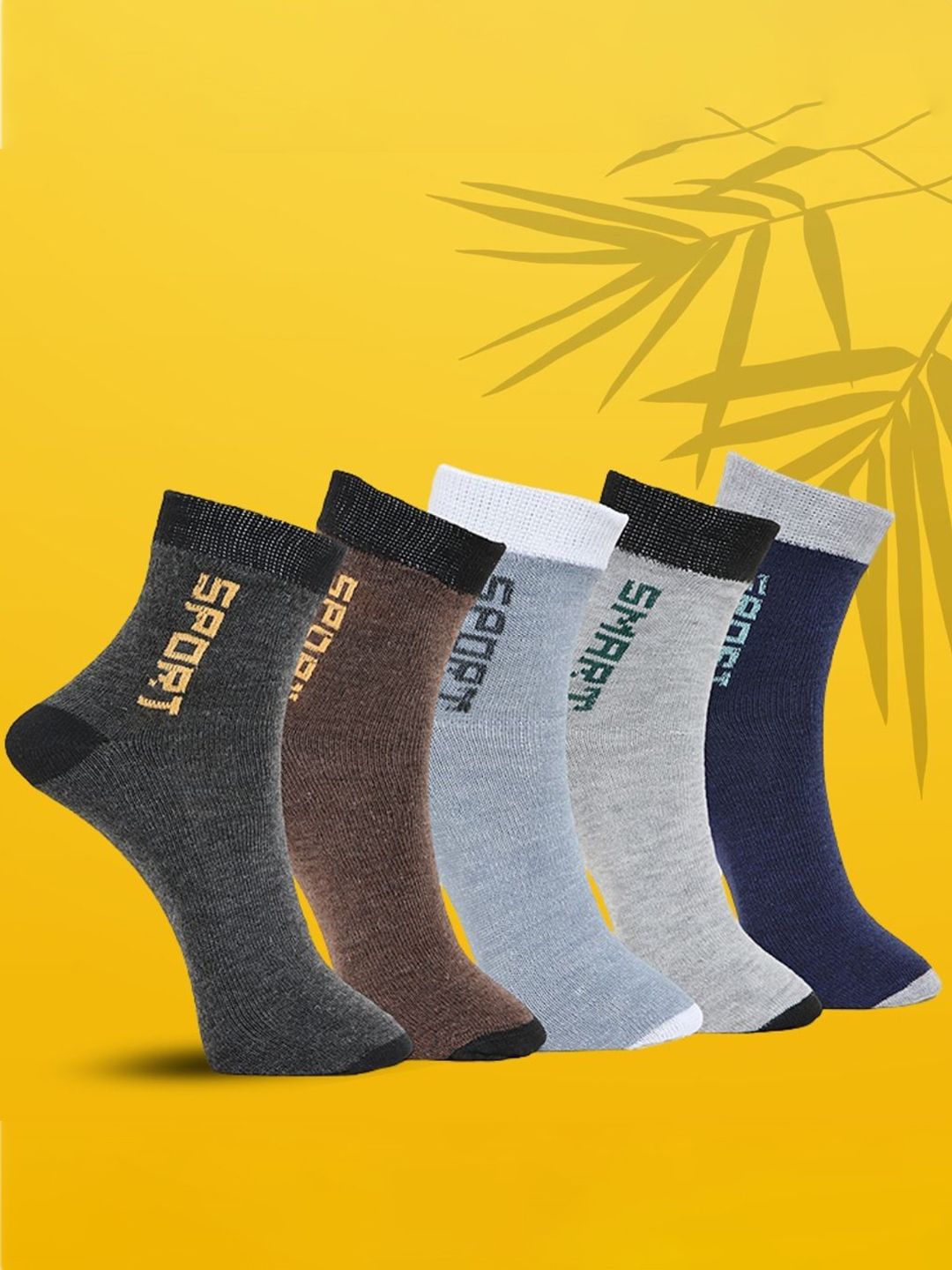 MJE Unisex Pack Of 5 Printed Anti-Odour Ankle-Length Socks-picture-17