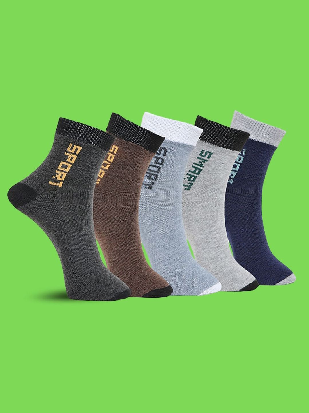 MJE Unisex Pack Of 5 Printed Anti-Odour Ankle-Length Socks-picture-15