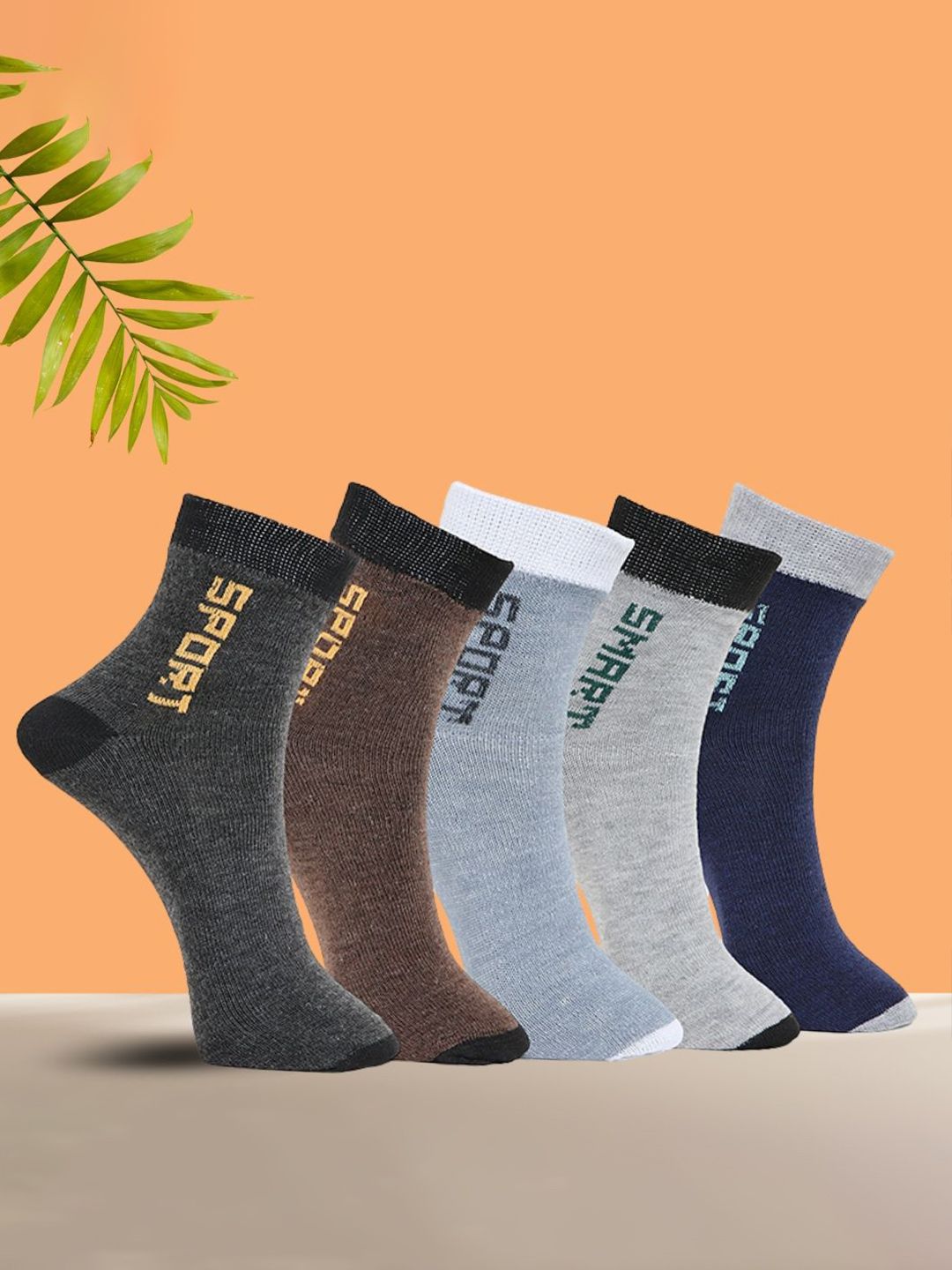 MJE Unisex Pack Of 5 Printed Anti-Odour Ankle-Length Socks-picture-39