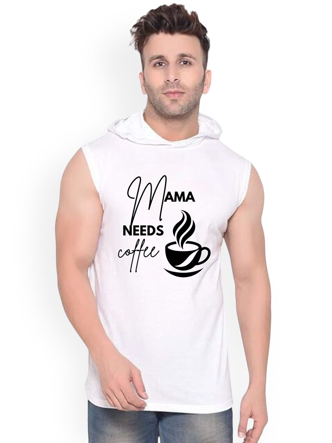 Fashnobic Mama Needs Coffee Printed Gym Vests K__Print-189_gym_vest White M-picture-33