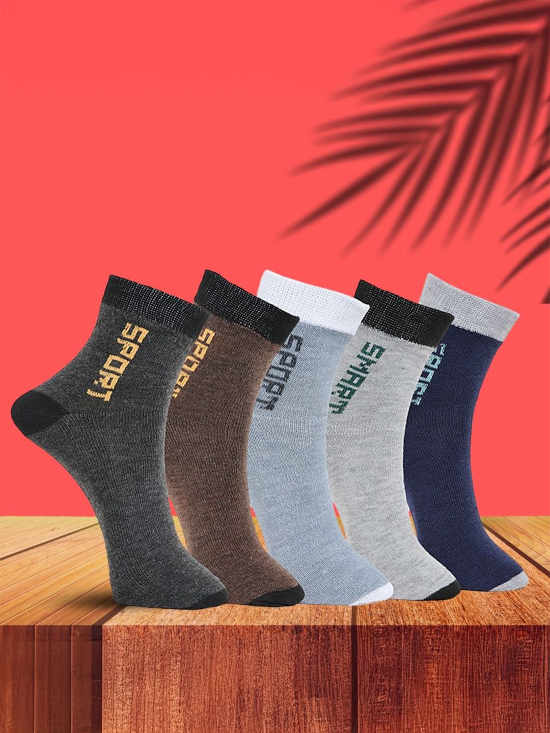 MJE Unisex Pack Of 5 Printed Anti-Odour Ankle-Length Socks-picture-47
