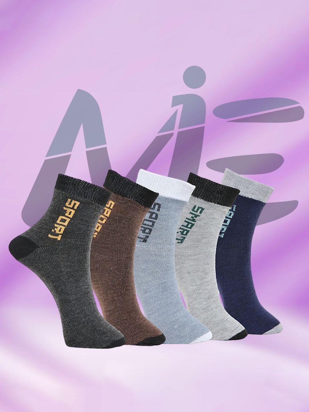 MJE Unisex Pack Of 5 Printed Anti-Odour Ankle-Length Socks-picture-26