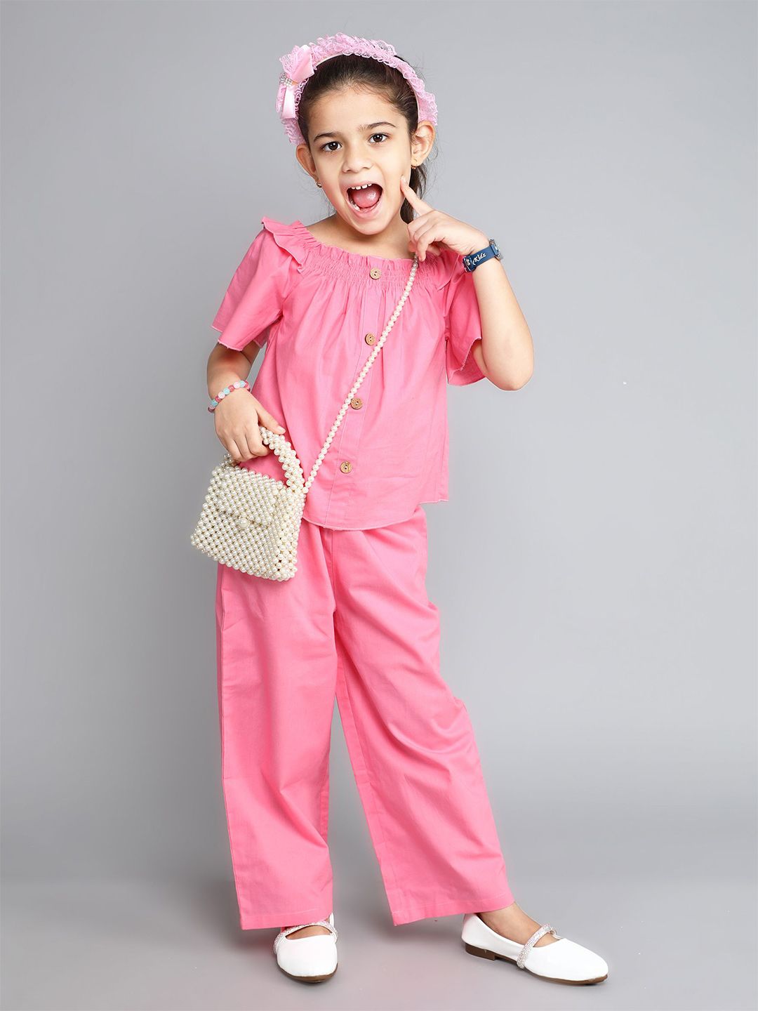 The Magic Wand Girls Square Neck Pure Cotton Top With Palazzo-picture-11