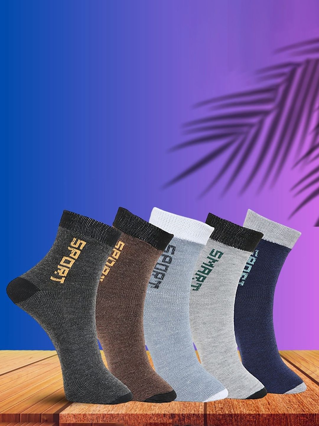 MJE Pack Of 5 Printed Mid Rise Ankle Length Socks-picture-31