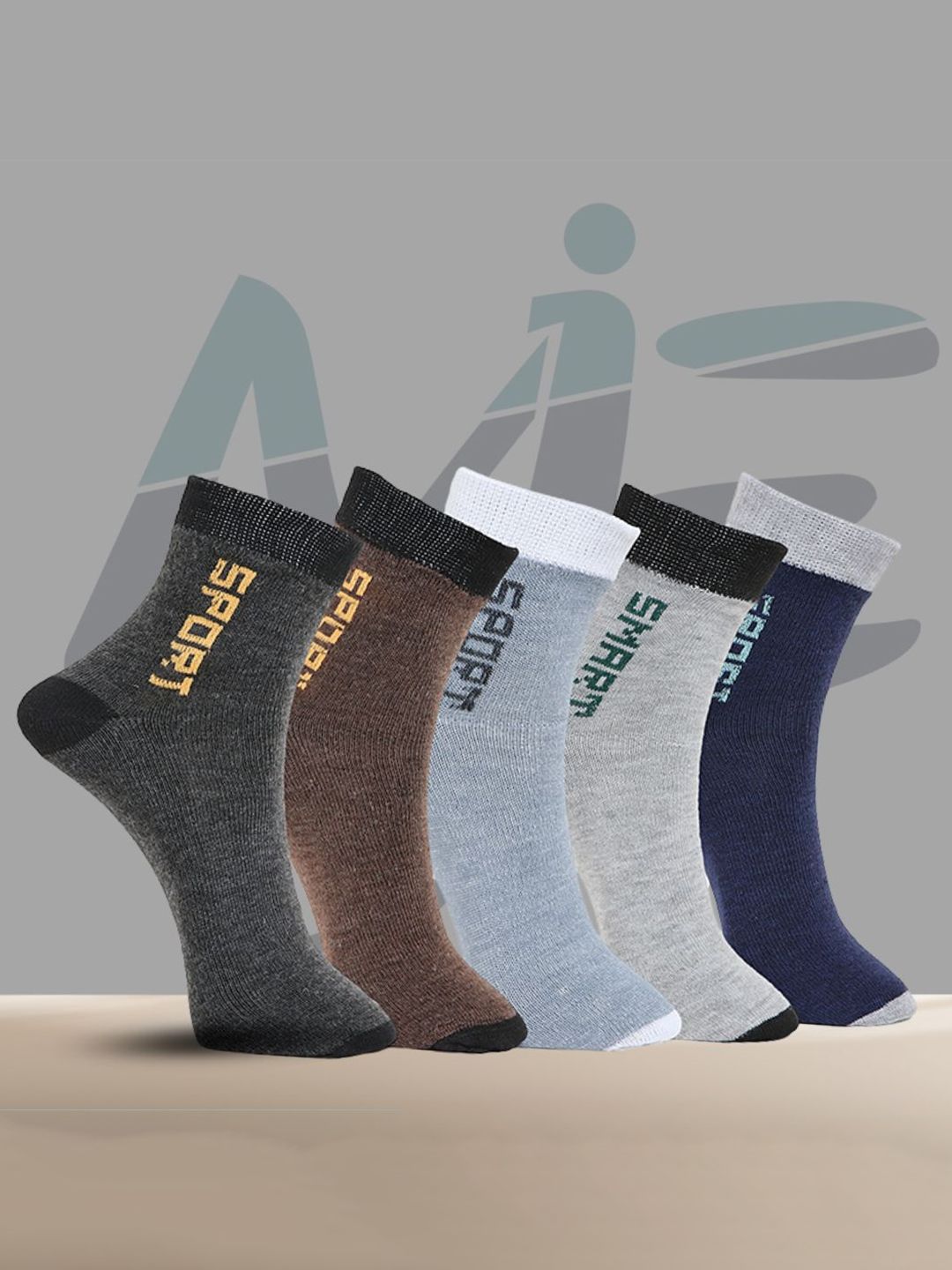 MJE Pack Of 5 Printed Mid Rise Ankle Length Socks-picture-24