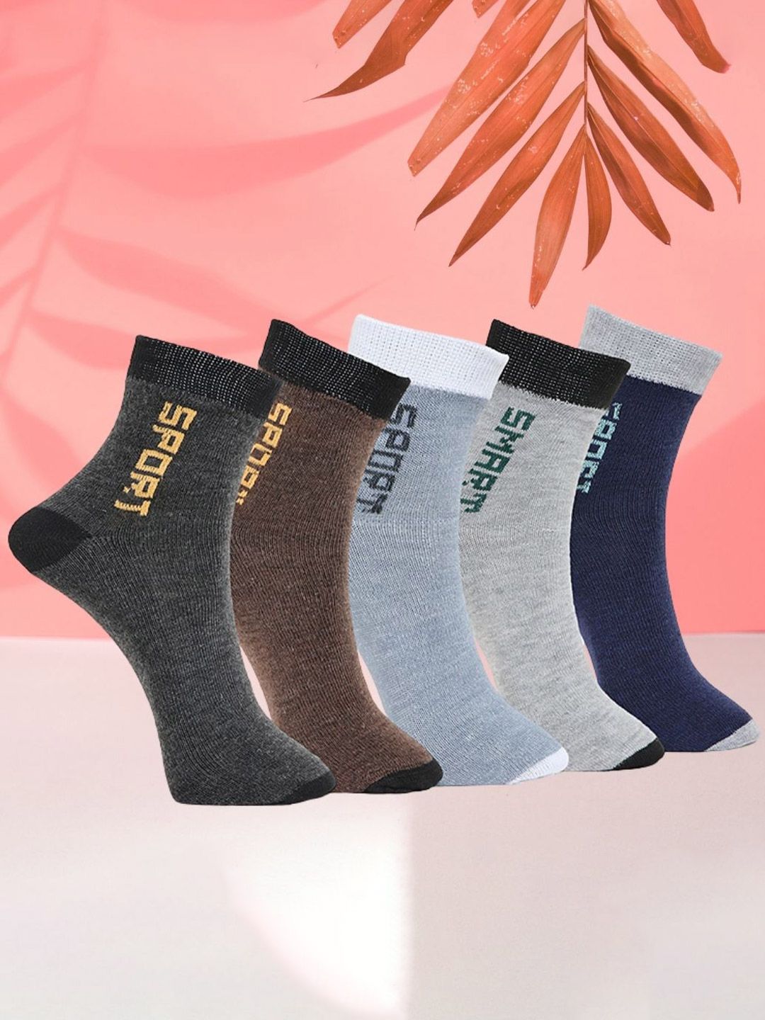 MJE Pack Of 5 Printed Mid Rise Ankle Length Socks-picture-20