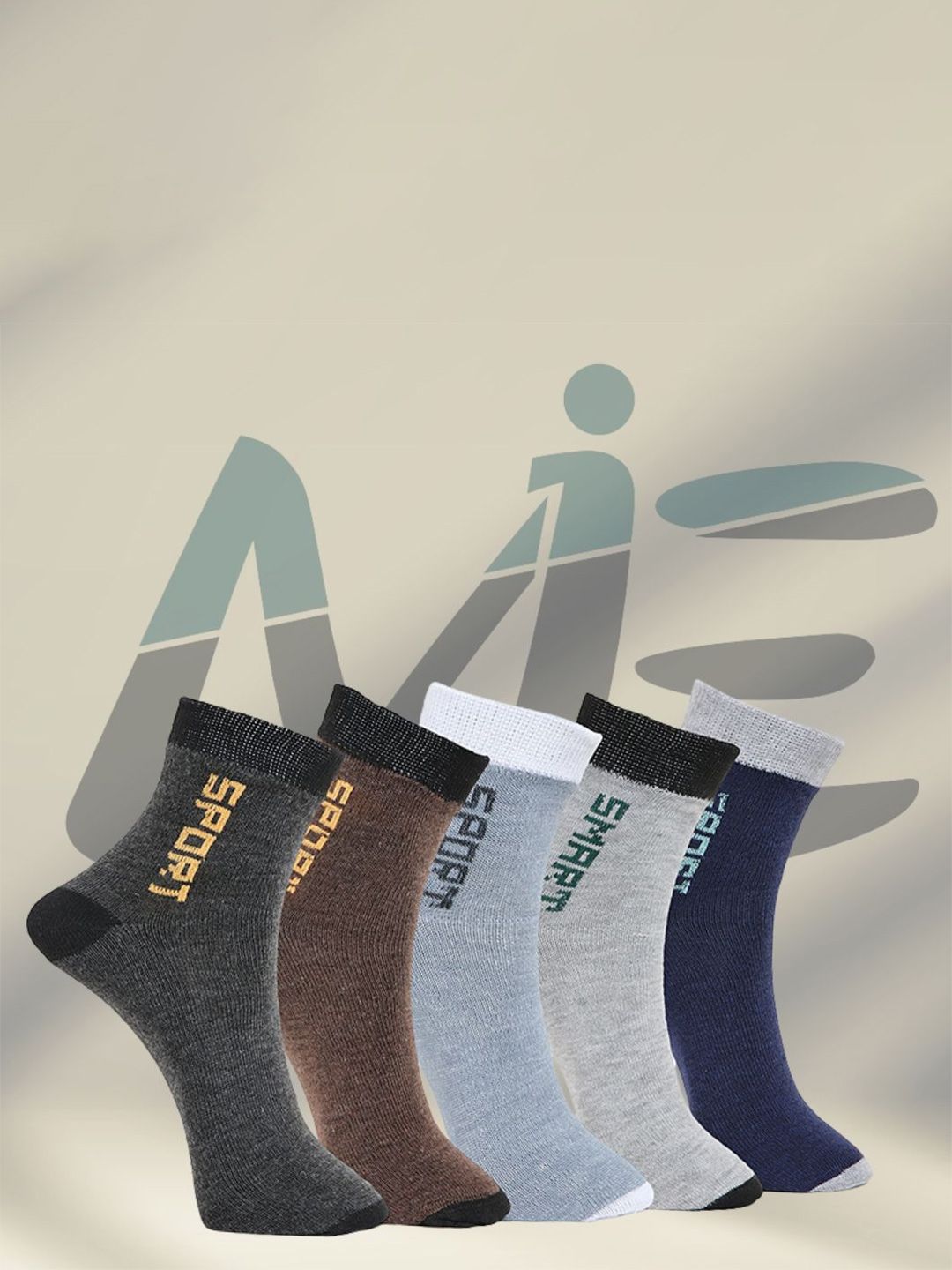 MJE Pack Of 5 Printed Mid Rise Ankle Length Socks-picture-40