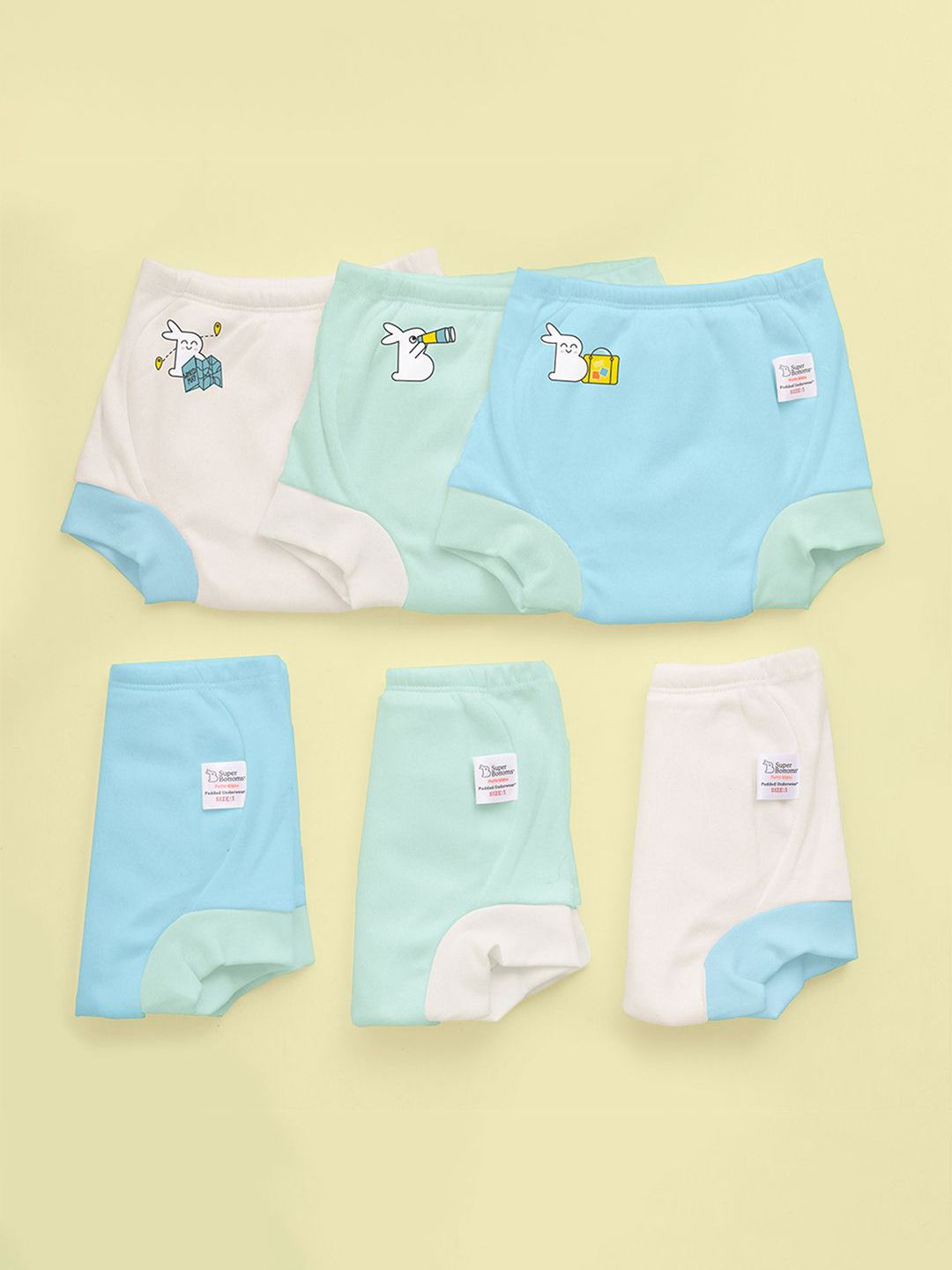 SuperBottoms Infants 3 Layers Cotton Premium Padded Underwear For Potty Training 6 Pack-picture-22