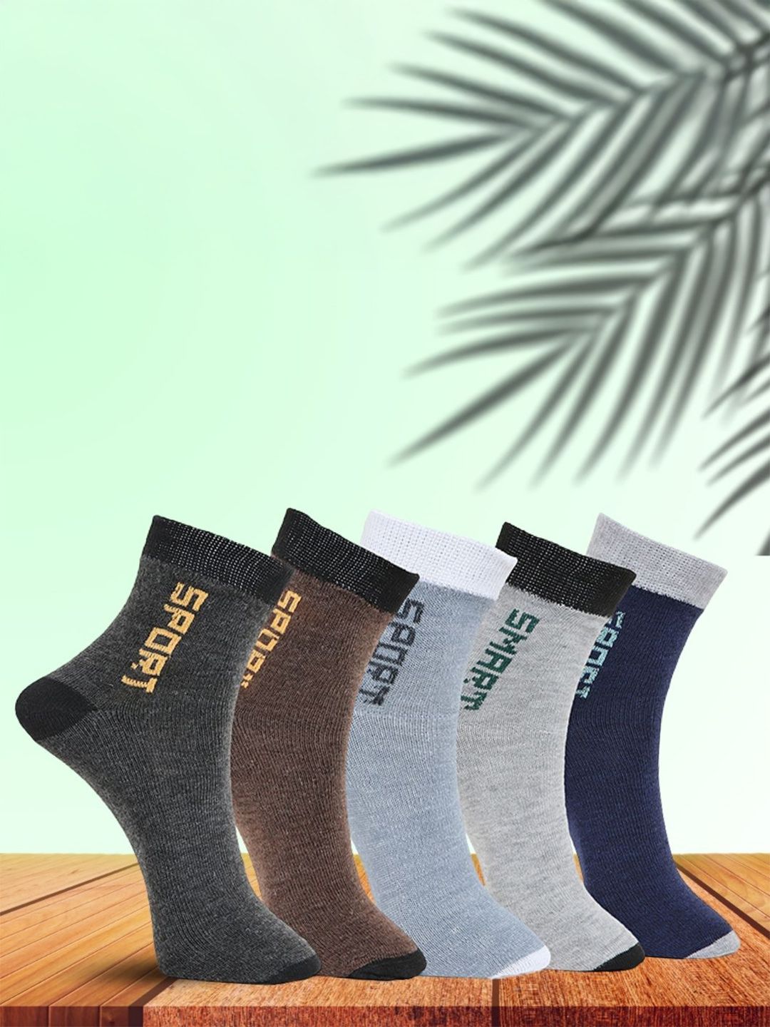 MJE Unisex Pack Of 5 Printed Anti-Odour Ankle-Length Socks-picture-21