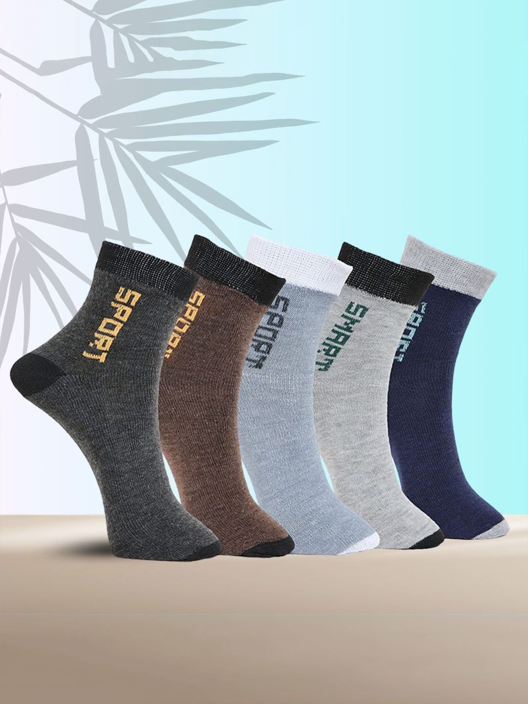 MJE Pack Of 5 Printed Mid Rise Ankle Length Socks-picture-26
