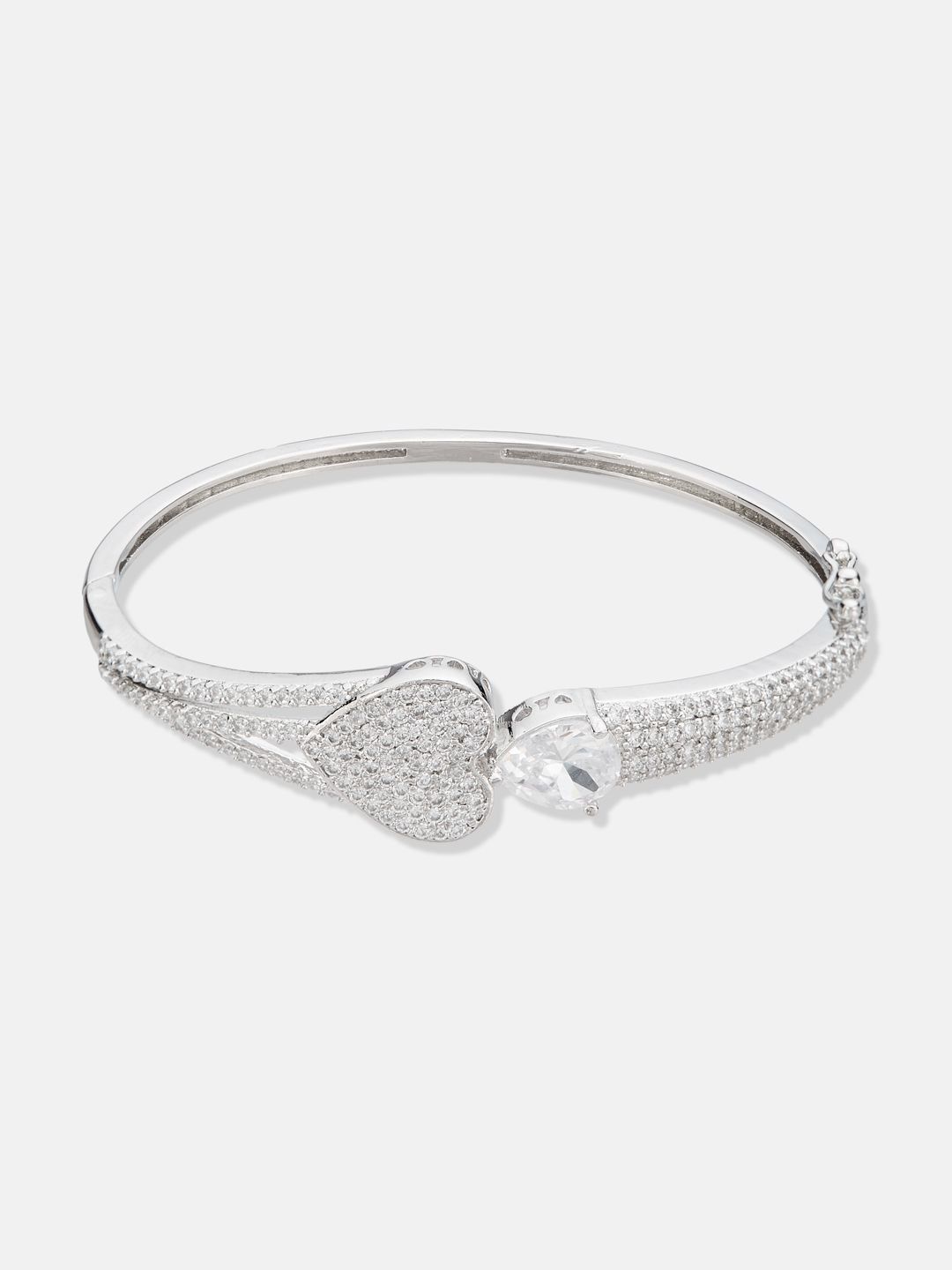 ATIBELLE Set of 2 Cubic Zirconia Silver-Plated Wraparound Bracelet